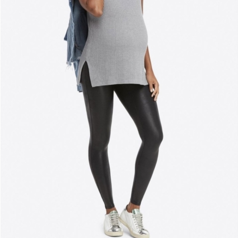 First Kick Maternity Faux Leather Leggings XL